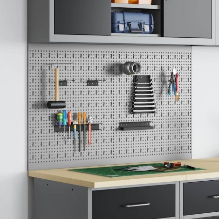 Panneau mural à outils 2 pcs Gris 100 x 1 x 60 cm 532996532996