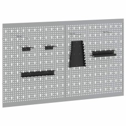 Panneau mural à outils 2 pcs Gris 100 x 1 x 60 cm 532996532996