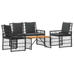 Ensemble de meubles d'extérieur 4 pcs Noir et Gris foncé 533005533005