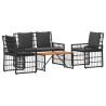 Ensemble de meubles d'extérieur 4 pcs Noir et Gris foncé 533005533005