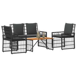 Ensemble de meubles d'extérieur 4 pcs Noir et Gris foncé 533005533005