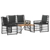 Ensemble de meubles d'extérieur 4 pcs Noir et Gris foncé 533005533005