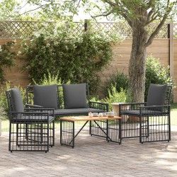 Ensemble de meubles d'extérieur 4 pcs Noir et Gris foncé 533005533005