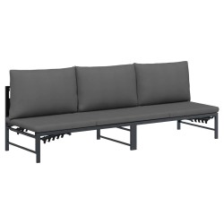Transat 3 personnes Noir 200 x 62 x 59,5 cm Textilène 533007533007