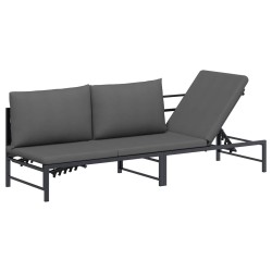 Transat 3 personnes Noir 200 x 62 x 59,5 cm Textilène 533007533007