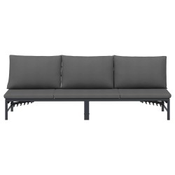 Transat 3 personnes Noir 200 x 62 x 59,5 cm Textilène 533007533007
