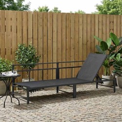 Transat Noir 200 x 62 x 59,5 cm Textilène 533008533008