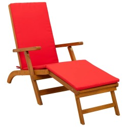 Chaise longue inclinable et pliable avec coussin 2 pcs Rouge 533011533011