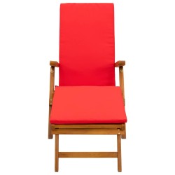 Chaise longue inclinable et pliable avec coussin 2 pcs Rouge 533011533011