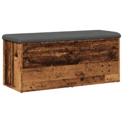 Banc de rangement vieux bois 102x42x45 cm bois d'ingénierie 533015533015
