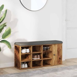 Banc à chaussures vieux bois 102x32x50 cm bois d'ingénierie 533020533020