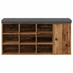 Banc à chaussures vieux bois 102x32x50 cm bois d'ingénierie 533020533020