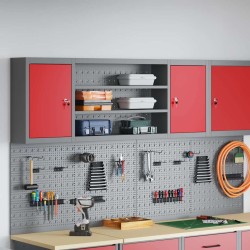 Armoire à outils avec étagère Rouge et Gris 150 x 20 x 55 cm 533024533024