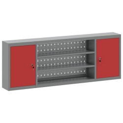Armoire à outils avec étagère Rouge et Gris 150 x 20 x 55 cm 533024533024