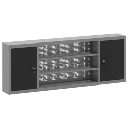 Armoire à outils avec étagère Noir et gris 150 x 20 x 55 cm 533025533025