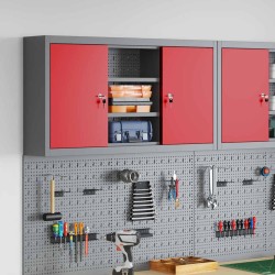 Armoire à outils avec étagère Rouge et Gris 100 x 20 x 55 cm 533027533027