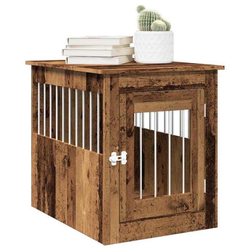 Meuble de cage chiens vieux bois 55x75x65 cm bois d'ingénierie 533031533031