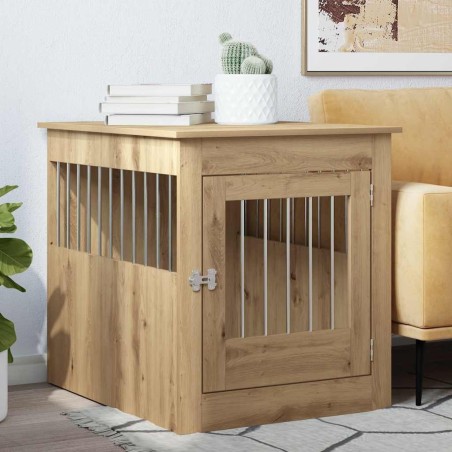 Meuble de cage pour chiens chêne artisanal 64,5x80x71 cm 533042533042