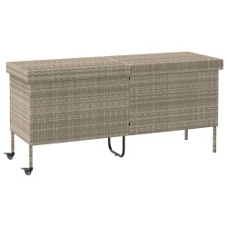 Boîte de rangement de jardin et roues gris clair résine tressée 533047533047