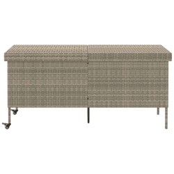 Boîte de rangement de jardin et roues gris clair résine tressée 533047533047
