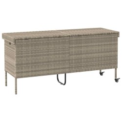 Boîte de rangement de jardin et roues gris clair résine tressée 533047533047