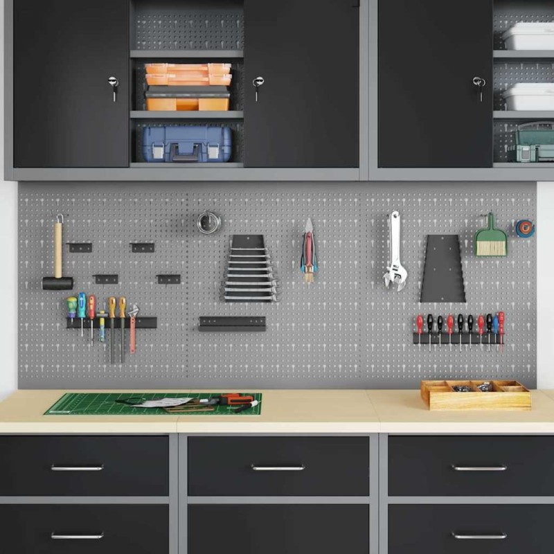 Panneau mural à outils 3 pcs Gris 150 x 1 x 60 cm 533057533057