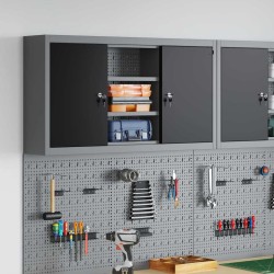 Armoire à outils avec étagère Noir et gris 100 x 20 x 55 cm 533058533058