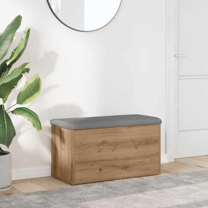 Banc de rangement Chêne artisanal 82x42x45 cm Bois d'ingénierie 533059533059