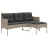 Ensemble de canapé de jardin avec coussin 2 pcs polyrotin 533061533061