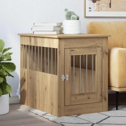 Meuble de cage pour chiens chêne artisanal 55x80x68 cm 533062533062