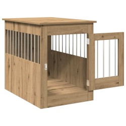 Meuble de cage pour chiens chêne artisanal 55x80x68 cm 533062533062