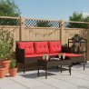 Ensemble de canapé de jardin 2 pcs Marron et rouge polyrotin 533063533063