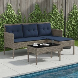 Ensemble de canapé de jardin 2 pcs Gris et bleu marine 533064533064