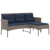Ensemble de canapé de jardin 2 pcs Gris et bleu marine 533064533064