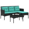 Ensemble de canapé de jardin avec coussin 2 pcs polyrotin 533065533065