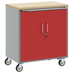 Banc de travail avec étagère Rouge et Gris 75 x 45 x 85 cm 533067533067
