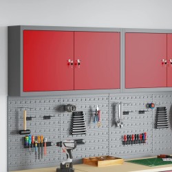 Armoire à outils avec étagère Rouge et Gris 100 x 20 x 55 cm 533069533069