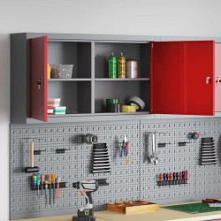 Armoire à outils avec étagère Rouge et Gris 100 x 20 x 55 cm 533069533069