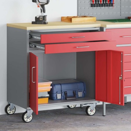 Banc de travail avec tiroir Rouge et Gris 75 x 45 x 85 cm 533070533070