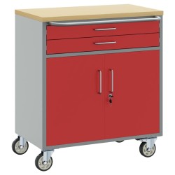 Banc de travail avec tiroir Rouge et Gris 75 x 45 x 85 cm 533070533070