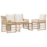 Ensemble de meubles d'extérieur 4 pcs Blanc Naturel et Crème 533073533073