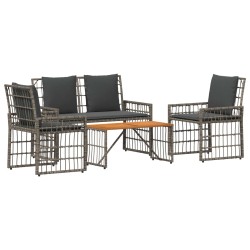 Ensemble de meubles d'extérieur 4 pcs Noir et Gris foncé 533074533074