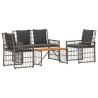 Ensemble de meubles d'extérieur 4 pcs Noir et Gris foncé 533074533074
