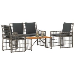 Ensemble de meubles d'extérieur 4 pcs Noir et Gris foncé 533074533074