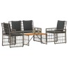Ensemble de meubles d'extérieur 4 pcs Noir et Gris foncé 533074533074
