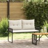 Banc extérieur Noir et blanc crème 118 x 55 x 82 cm 533077533077