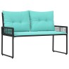 Banc extérieur avec coussin Noir et turquoise 118 x 55 x 82 cm 533078533078