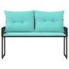 Banc extérieur avec coussin Noir et turquoise 118 x 55 x 82 cm 533078533078