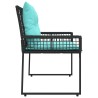 Banc extérieur avec coussin Noir et turquoise 118 x 55 x 82 cm 533078533078