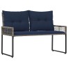 Banc extérieur avec coussin Gris et Marine 118 x 55 x 82 cm 533079533079